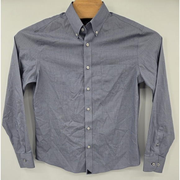 Untuckit Cadetto WF Shirt Mens M Wrinkle Free Blue Button Down Long Sleeve Dress - Picture 2 of 8